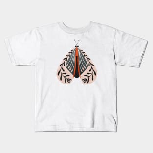 Butterflies moths painterly florals Kids T-Shirt